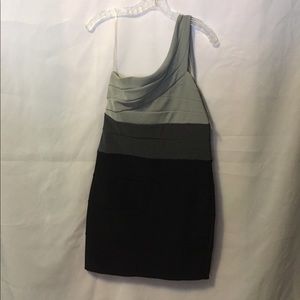 Fredericks gray black stretch block dress large